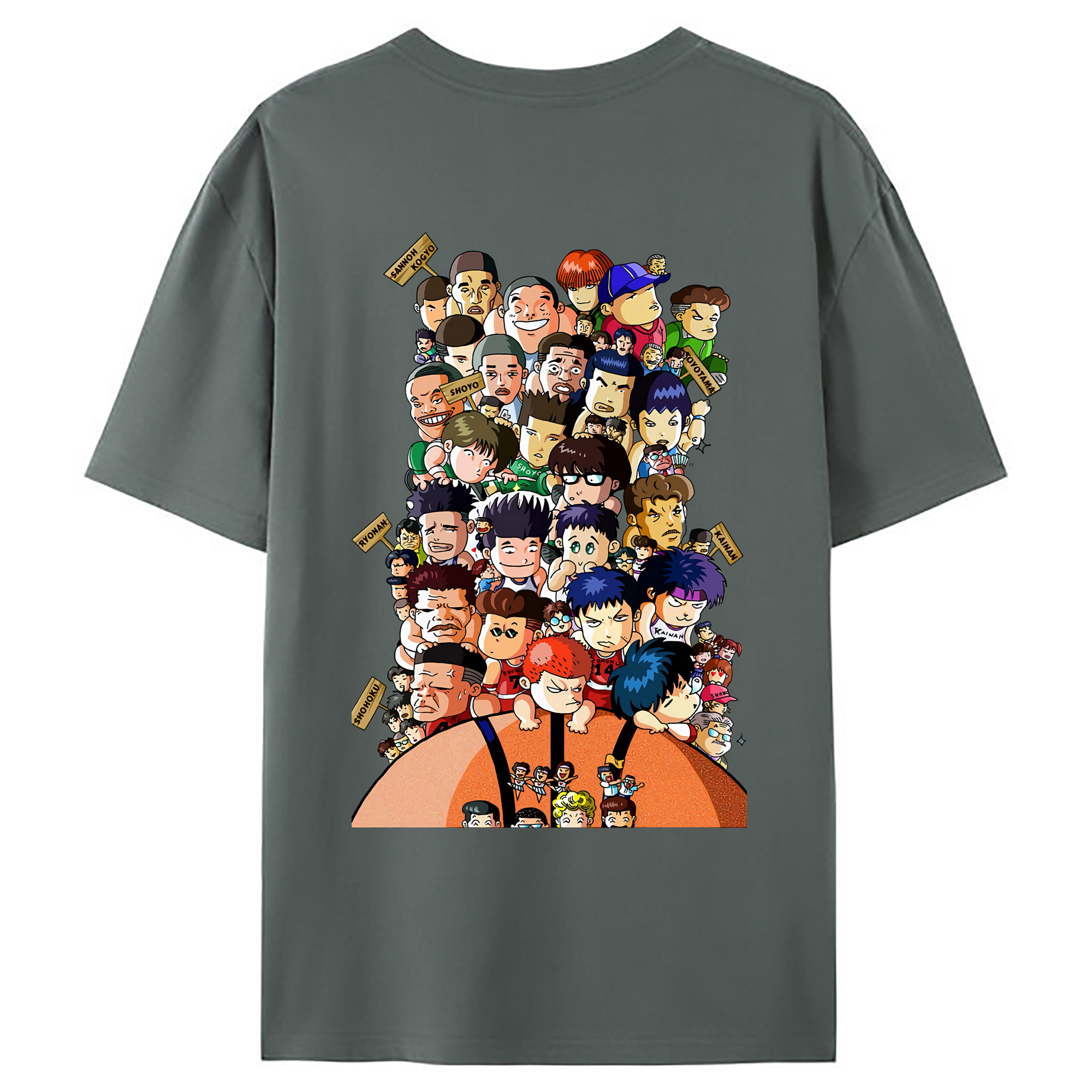 （画像用） SLAM DUNK／スラムダンク 綿100％ メンズ半袖Tシャツ（バックプリント） 通気性